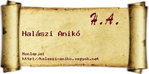 Halászi Anikó névjegykártya